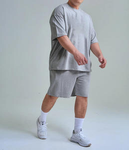 Factory Made Casual Breathable Knitted Street Style RIG ATTIRE 100% Cotton Men's Twin Set Summer Contrast Color Shorts 2-Piece - Product Image 3