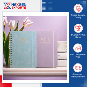 Agenda en cuir à reliure spirale de qualité supérieure, couverture rigide, 80 feuilles, couleur personnalisée - Nexgen Exports - Product Image 2