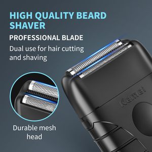 Rasoir électrique sans fil rechargeable par USB pour hommes, longue autonomie avec double lame rotative, idéal pour les voyages en camping-car - Product Image 6