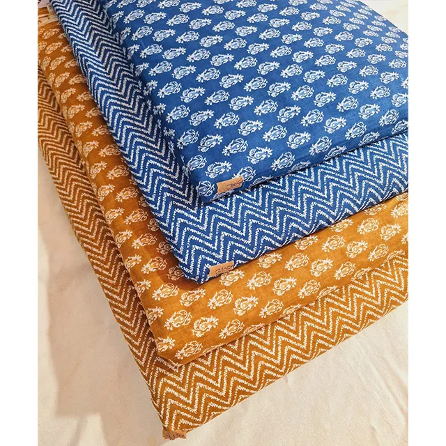 Nouveau 2023 multicolore gros tissu indien tissu Textile 100% coton vêtement tissu matériel Floral main bloc + sérigraphie