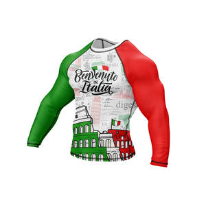 Conception OEM Compression Séchage rapide Manches longues Rash Guard Sublimation imprimé Hommes BJJ Rash Guards Prix de gros OEM Respirant - Product Image 3