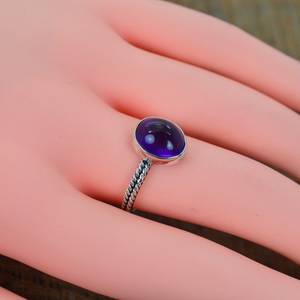 Amethyst Fancy Oval Cut Rhodium Plated 925 Sterling Silver Natural Gemstone Handmade Engagement Wedding Party Jewelry Gift for - Product Image 2