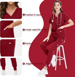 Jogger confortable Scrubs Ensembles Gommage Médical Costumes Hôpital Soins Infirmiers Uniformes En Gros Médecins Infirmières Logo Personnalisé - Product Image 6