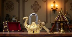 Camel Golden Brass Padlock with <b>Keys</b> Functional Working Collectible <b>Locks</b> for Gates Toolbox Luggage School Home Office Travel - Product Image 6
