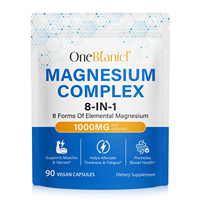 Capsules de complexe de magnésium OneBtanicl 8-en-1 à absorption élevée 1000 mg pour le sommeil, la relaxation, l'énergie, le soutien musculaire et digestif