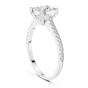 Ensemble de bagues de luxe abordable en or blanc 18 carats plaqué rhodium avec diamants de laboratoire certifiés, idéal pour la Saint-Valentin et les fiançailles - Product Image 2