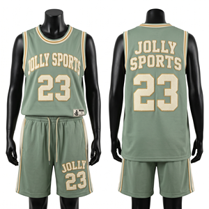 Ensemble d'uniformes de basketball pour femmes, 180 GSM, maille polyester respirante, design à panneaux latéraux vert et blanc, logo personnalisé par transfert thermique, ensembles pour femmes - Product Image 3