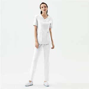 Ensemble de gommage unisexe à manches courtes et col en V personnalisable pour les hôpitaux résistant à la décoloration et facile à entretenir - Product Image 4