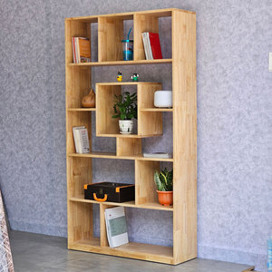 ชั้นวางหนังสือไม้ยางพารา 5 ชั้น 100x30x180 ซม. สำหรับห้องนั่งเล่น แบบตั้งพื้น โครงเหล็ก - Product Image 4