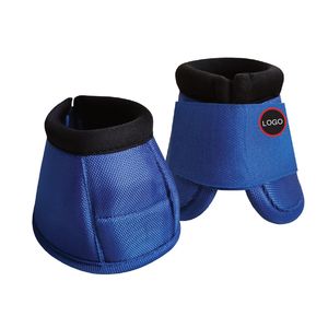 Bottes de cloche de cheval Bottes de cloche de cheval, sabot balistique équin Overreach Bell Boots Blue English horse racing products from India - Product Image 1