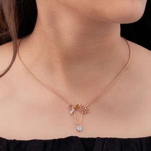 Conjunto de Joyería Romántico con Colgante de Pájaro y Diamantes, Chapado en Oro Rosa de 18 Quilates (Collar/Pendientes/Pulsera) para Mujer, Regalos para Niños - Product Image 2