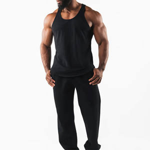 Débardeurs pour hommes fabriqués professionnels plaine 100% coton été sans manches Gym Workout Stringer débardeur pour hommes à vendre - Product Image 5