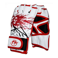 Guantes de entrenamiento de cuero MMA Sanda de medio dedo con cierre, transpirables, ligeros, para exteriores, para sparring, boxeo y jaula.