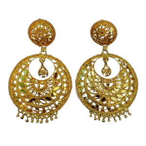 ชุดต่างหู2024พร้อมดีไซน์แบบดั้งเดิมเครื่องประดับต่างหูชุบทอง22CT สำหรับผู้หญิงที่สวมใส่โดยผู้ส่งออก - Product Image 1