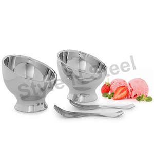 Tazón de helado de diseñador Fiesta transparente Ensalada Cristalería Tazón de helado de diseñador Tazón de helado de acero inoxidable - Product Image 1