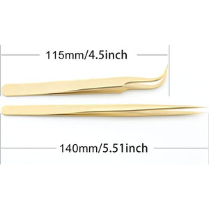 Pince à cils à pointe en fibre à 90 degrés avec logo personnalisé gratuit Pince à épiler à volume en acier inoxydable de marque privée - Product Image 3