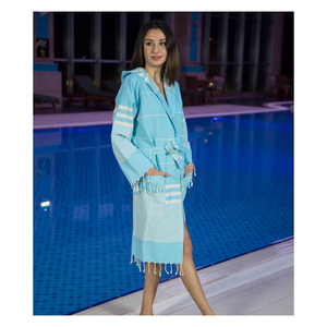 Chất Lượng Cao Cấp 100% Cotton Hậu cung Thổ Nhĩ Kỳ Khăn Áo Choàng Tắm Màu Xanh Chất Lượng Cao Peshtemal Mặc Tay Dệt Trong Thổ Nhĩ Kỳ - Product Image 1