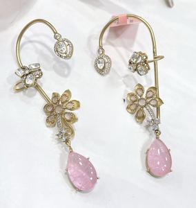 ต่างหูแบบหนีบ ดีไซน์ทันสมัย คุณภาพเยี่ยม ชุบเงิน ประดับด้วยมอยส์ซาไนต์ ดูหรูหรา เหมาะสำหรับงานแต่งงาน คอลเลคชั่นสำหรับผู้หญิงและเด็กผู้หญิง - Product Image 2