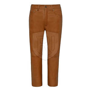Vêtements décontractés de haute qualité Pantalons en cuir pour hommes Pantalon en cuir Streetwear de couleur unie le plus vendu - Product Image 1