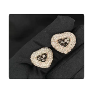 Pendientes de moissanita en forma de corazón de plata de ley 925 con diamantes de lujo de primera calidad para niñas, uso diario - Product Image 5