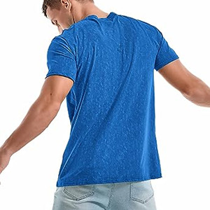 100% algodón liso Slim Fit hombres camiseta peso pesado personalizado 3D Logo hombres Puff estampado camiseta al por mayor para hombres - Product Image 4