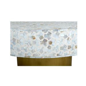 Table basse de luxe minimaliste faite à la main en incrustation d'os blanc Tragrah réglable en hauteur pour salon meubles de maison - Product Image 5