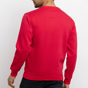 OEM Custom Manufacturer Blank Sweatshirts Wholesale 100% Cotton <b>Red</b> Crewneck Sweatshirt Pullover <b>Men's</b> Casual Hoodies For Autumn - Product Image 5