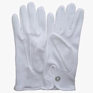 Guantes de joyería de limpieza Guante de algodón de poliéster ceremonial blanco de tres rayas de alta calidad - Product Image 6