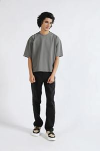 Logo personnalisé lourd 100% coton solide écologique T-shirt surdimensionné pour hommes avec sérigraphie Street Wear - Product Image 2