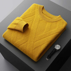Men's 100% Cotton <b>Sweater</b> Breathable Crewneck <b>Knitted</b> <b>Sweater</b> Cotton Custom Men's Winter Knitwear ODM Supply - Product Image 6
