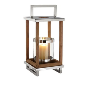 Lanterne de bougie en bois et verre de vente directe d'usine fabricant et exportation lanterne de bougie en bois et verre de mangue de conception Antique - Product Image 1