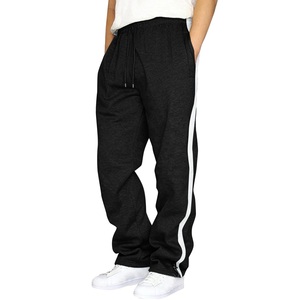 Men's Custom Streetwear <b>Track</b> Sweat Trousers Loose Pleated Cotton <b>Pants</b> with Mid Waist Embroidered Design - Product Image 4