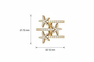 Anillo Cruzado de Oro de 14K con Diamantes Naturales para Mujer, Regalo Romántico para Bodas, Fiestas y Aniversarios - Product Image 2