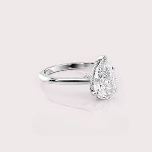 แหวนเพชรทรงลูกแพร์เพาะเลี้ยงในห้องปฏิบัติการ ได้รับการรับรองจาก IGI ทองคำแท้ 14 กะรัต สีเหลือง/ขาวและโรสโกลด์ - Product Image 2