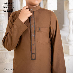 Nueva llegada hombres musulmanes ropa de manga larga Thobe alta calidad Thobe Arabia Saudita cuello hombres Jubba Thobe privado - Product Image 5