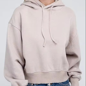 Impression personnalisée sweat à capuche court en polaire française pour femmes 100% coton sweat thermique en tailles XS à 6XL pour l'hiver - Product Image 1