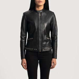 Genuine 100% Real Leather Women's <b>Jackets</b> New Casual & Stylish Biker Genuine Leather <b>Jacket</b> in Hugh Quality Cowhide Leather - Product Image 4