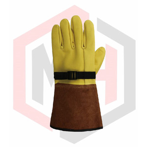 Leather Lineman Electrical Protector Work <b>Gloves</b> <b>Silicone</b>-free Powder-free Customizable Use Rubber Insulated SPIRITCHILL GOODS - Product Image 2