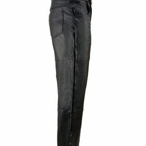 Men's Genuine <b>Leather</b> Lightweight Casual Windproof Canvas Pants Coated Skinny Straight Pattern Waist <b>Plus</b> <b>Size</b> 2025 OEM - Product Image 4