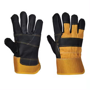 Guantes de trabajo de cuero dividido de vaca para hombres y mujeres Durable Cómodo Protector Uso industrial resistente - Product Image 4