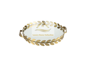 ถาดเสิร์ฟกาแฟและชาสำหรับร้านอาหารถาดเสิร์ฟชาและกาแฟ PVC เคลือบเงาสีทองแบบคลาสสิก - Product Image 5