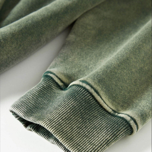 Top vente acide lavage fermeture éclair sweats à capuche 100% coton à manches longues coupe ample sweats à capuche pour unisexe goutte épaule fermeture éclair sweats à capuche pour hommes - Product Image 6