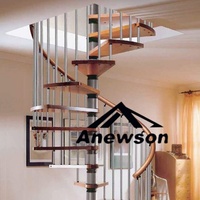 U-Channel Stringer Support Dimension Circulaire Intérieur Extérieur Design Préfabriqué Escalier Escalier Kit Marches Escalier en colimaçon