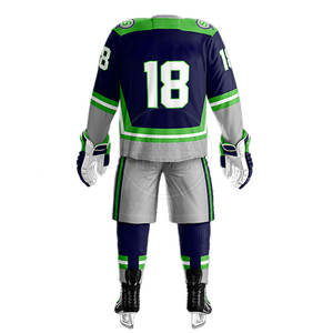 เครื่องแบบฮ็อกกี้น้ำแข็งทรงบางพอดีตัววัสดุทนทานชุดใส่สบายมีดีไซน์ล่าสุด - Product Image 3