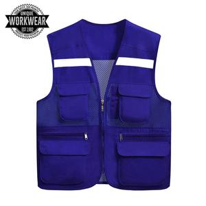 Chaleco de seguridad para construcción para hombre, rayas reflectantes OEM 2022, alta visibilidad, fluorescente, amarillo - Product Image 5