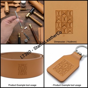 LT360 Retro Geometric <b>Leather</b> Stamp 16x8mm (5/8\" X 5/16\") <b>Craft</b> <b>Tool</b> - Product Image 1