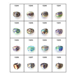 Nouvelles perles de bague en verre de feuille d'argent de taille moyenne pour la fabrication de bijoux bague en verre de feuille d'argent de taille moyenne de style unique pour les décorations - Product Image 1