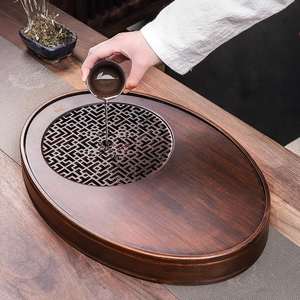 One-Piece <b>Wooden</b> Tea Tray with <b>Water</b> Storage for Dry Tea Household Storage <b>Table</b> - Product Image 5