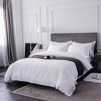 Ensemble de literie d'hôtel de luxe 100% coton personnalisé, draps plats doux et édredons disponibles en taille King pour la chambre à coucher