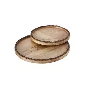 Assiette en bois écologique, taille personnalisée, design rond petit, style classique, utilisation pour les fêtes, lot de 4 pièces - Crescent Crafts - Product Image 5